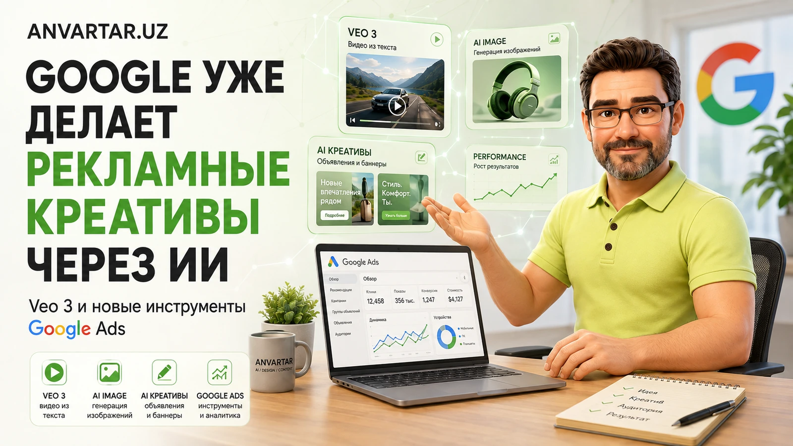 Google уже делает рекламные креативы через ИИ: что умеют Veo 3 и новые инструменты Google Ads