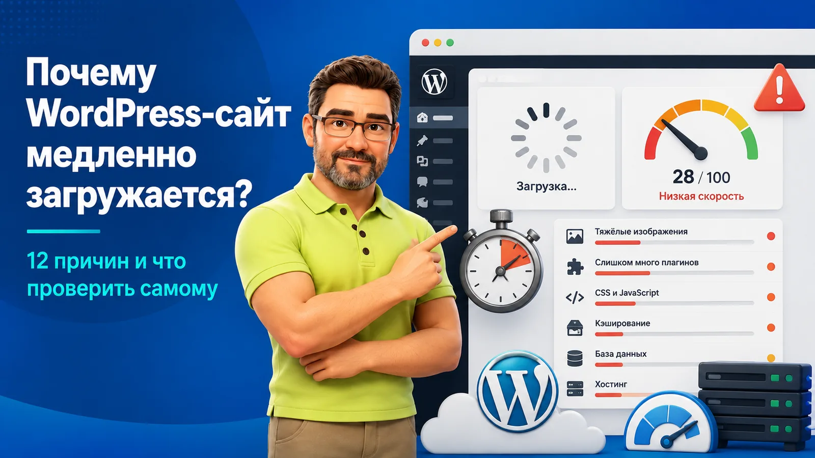 Почему WordPress-сайт медленно загружается: 12 причин и что проверить самому